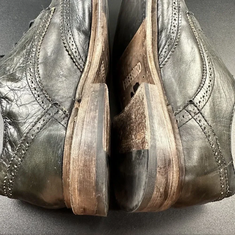 Freebird Shoes Mens 12 Kensington Olive Oxford Wingtip Leather Almond Toe